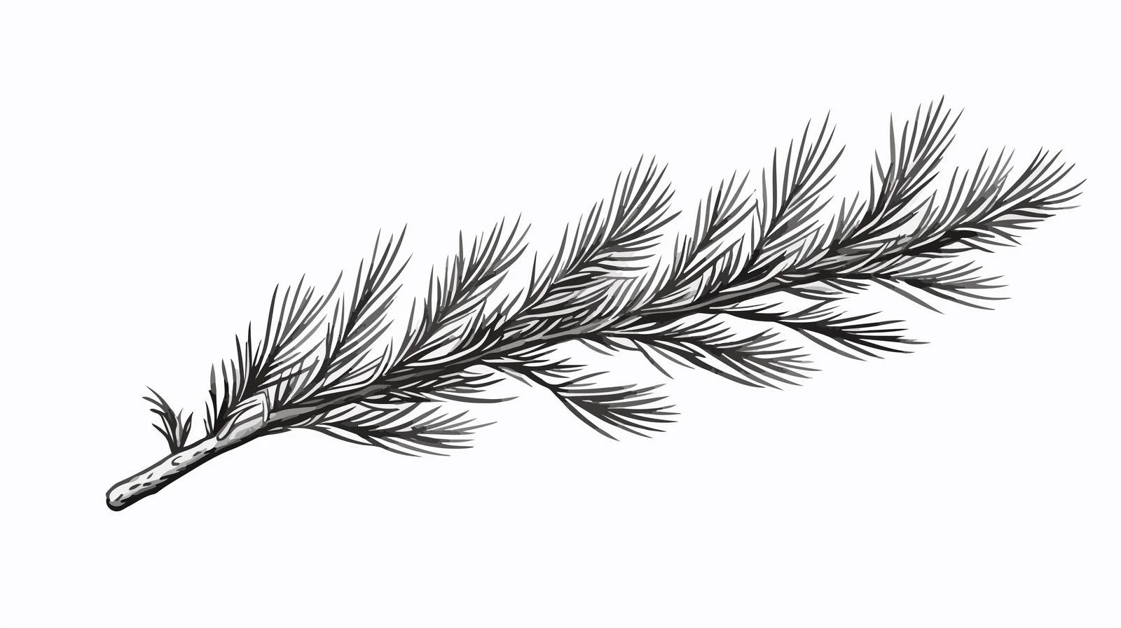 Exquisite detailed fir branch botanical illustration — free download from Dotvec