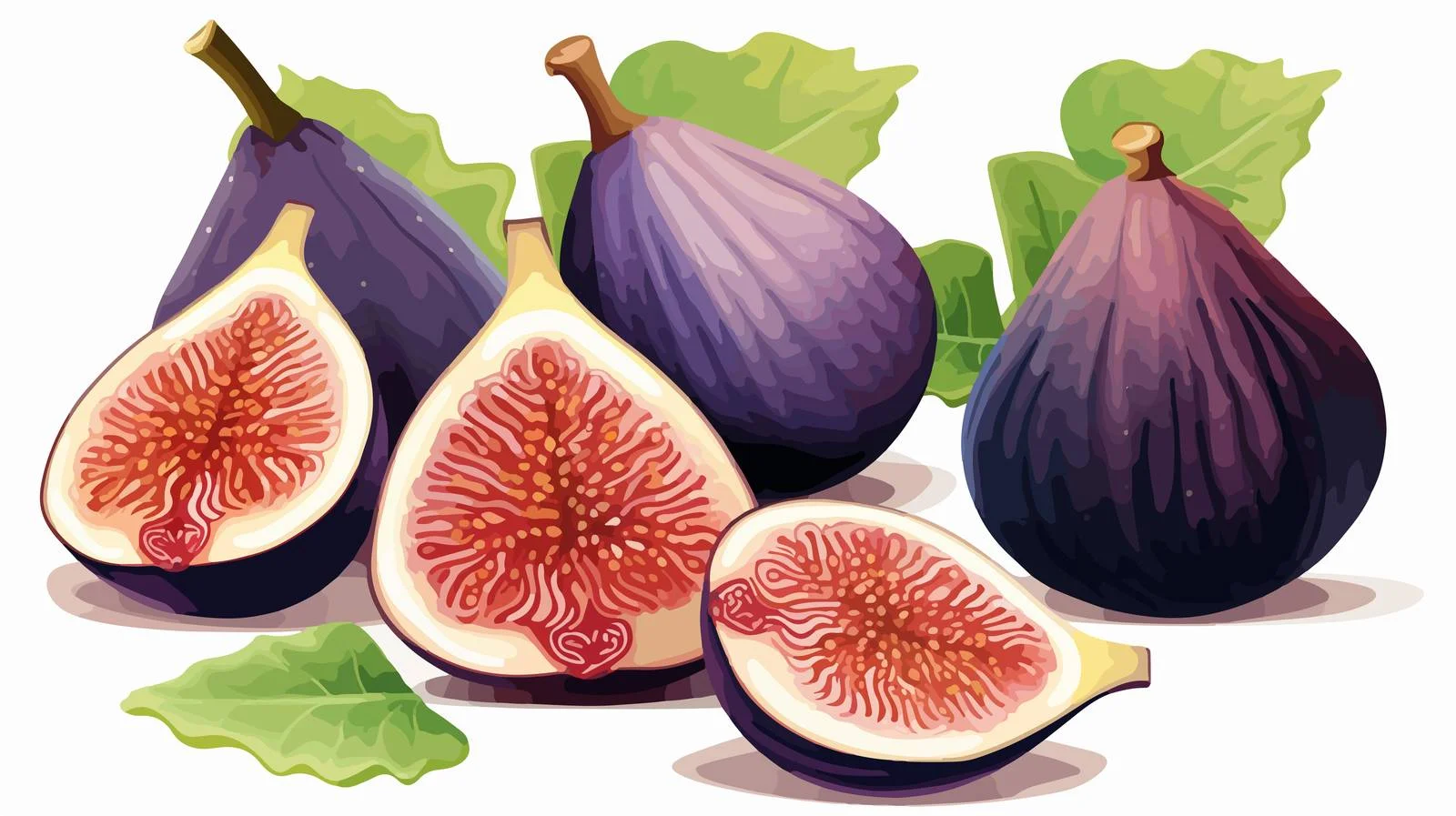 Exquisite detailed fig illustration on white background — free download from Dotvec