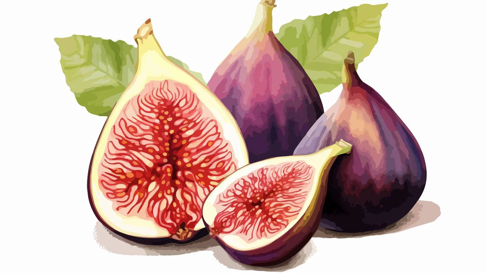 Exquisite Detailed Botanical Illustration of Fresh Fig — free download from Dotvec