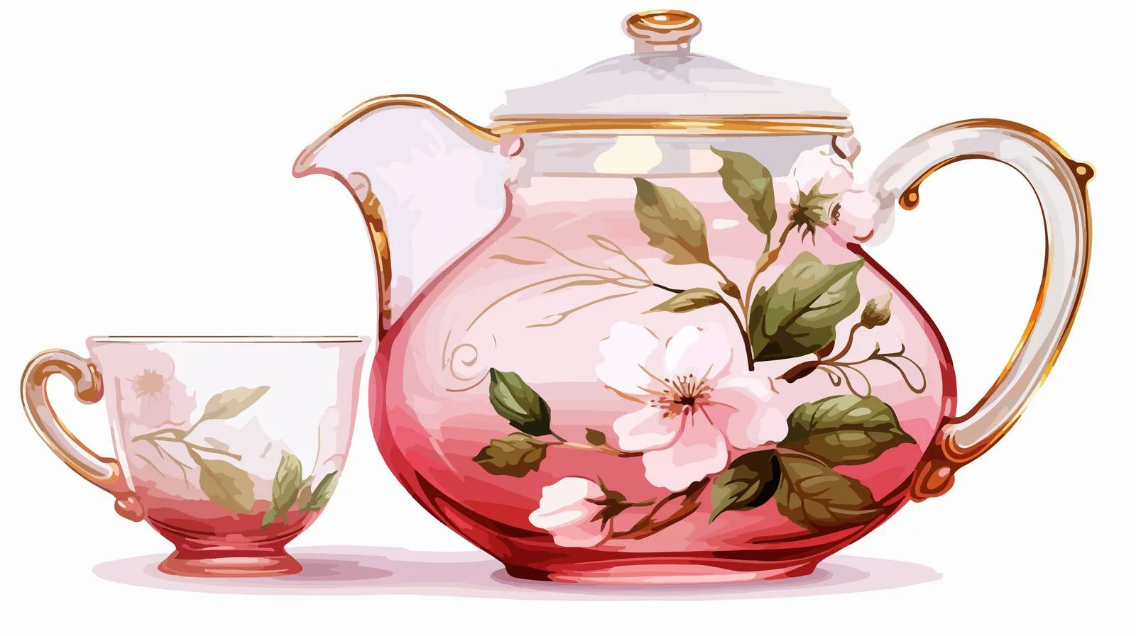Refined Glass Pitcher Drawing with Flowers — free download from Dotvec