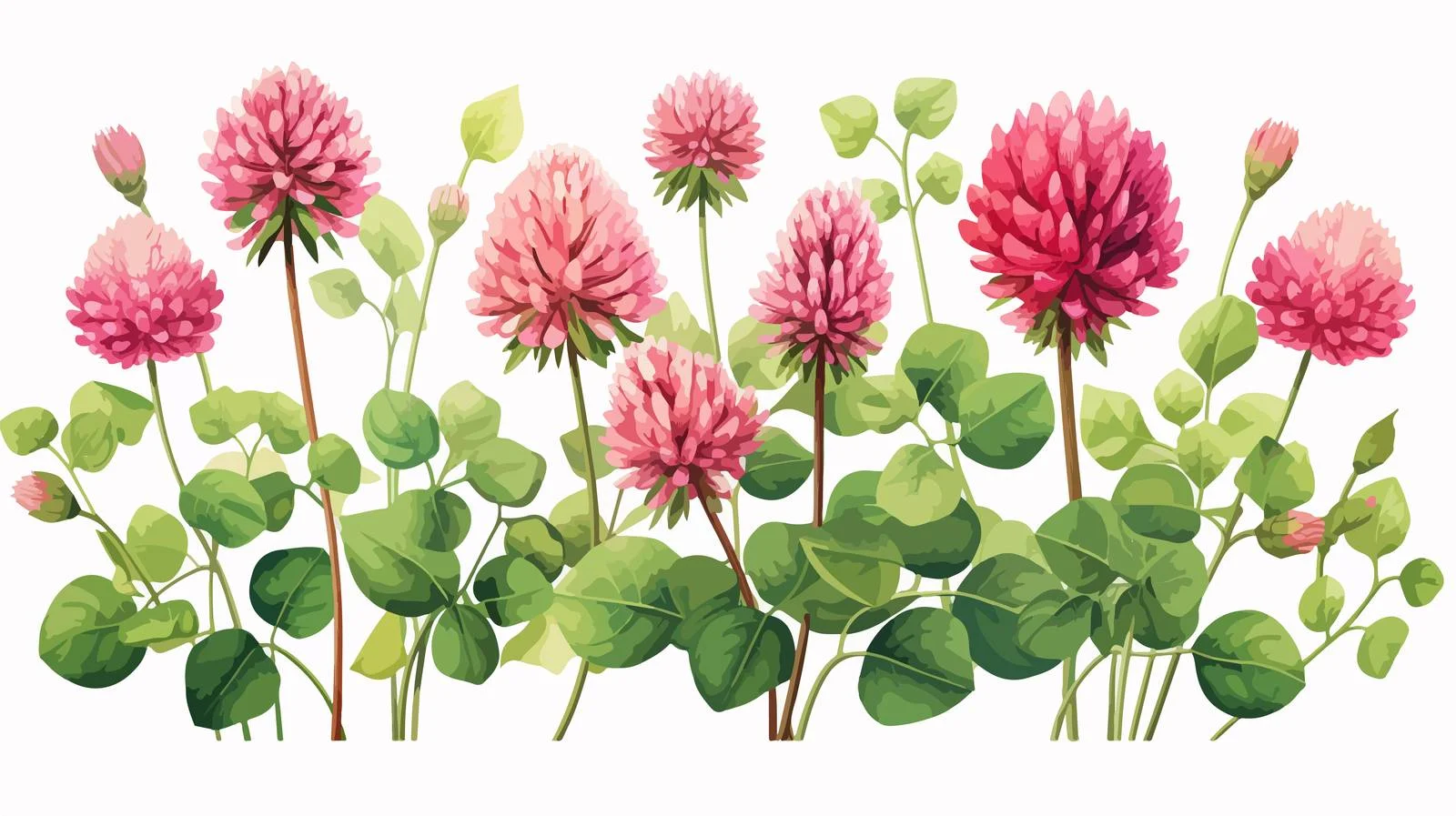 Botanical Illustration of Red Clover Blossom — free download from Dotvec