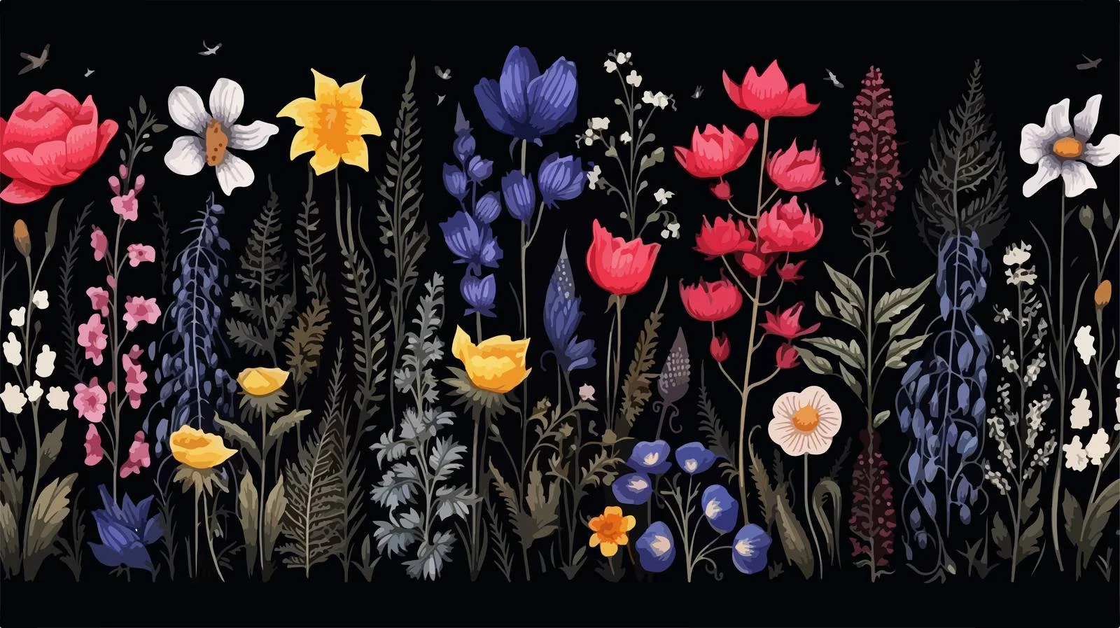 Chic Wildflower Pattern Amid Blossoms — free download from Dotvec