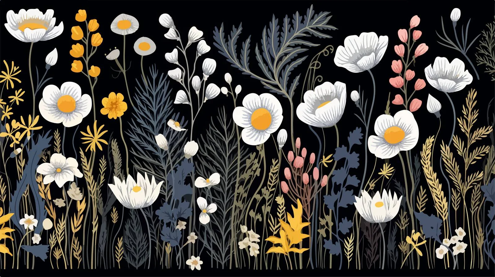 Sophisticated Wildflower Pattern on Elegant Background — free download from Dotvec