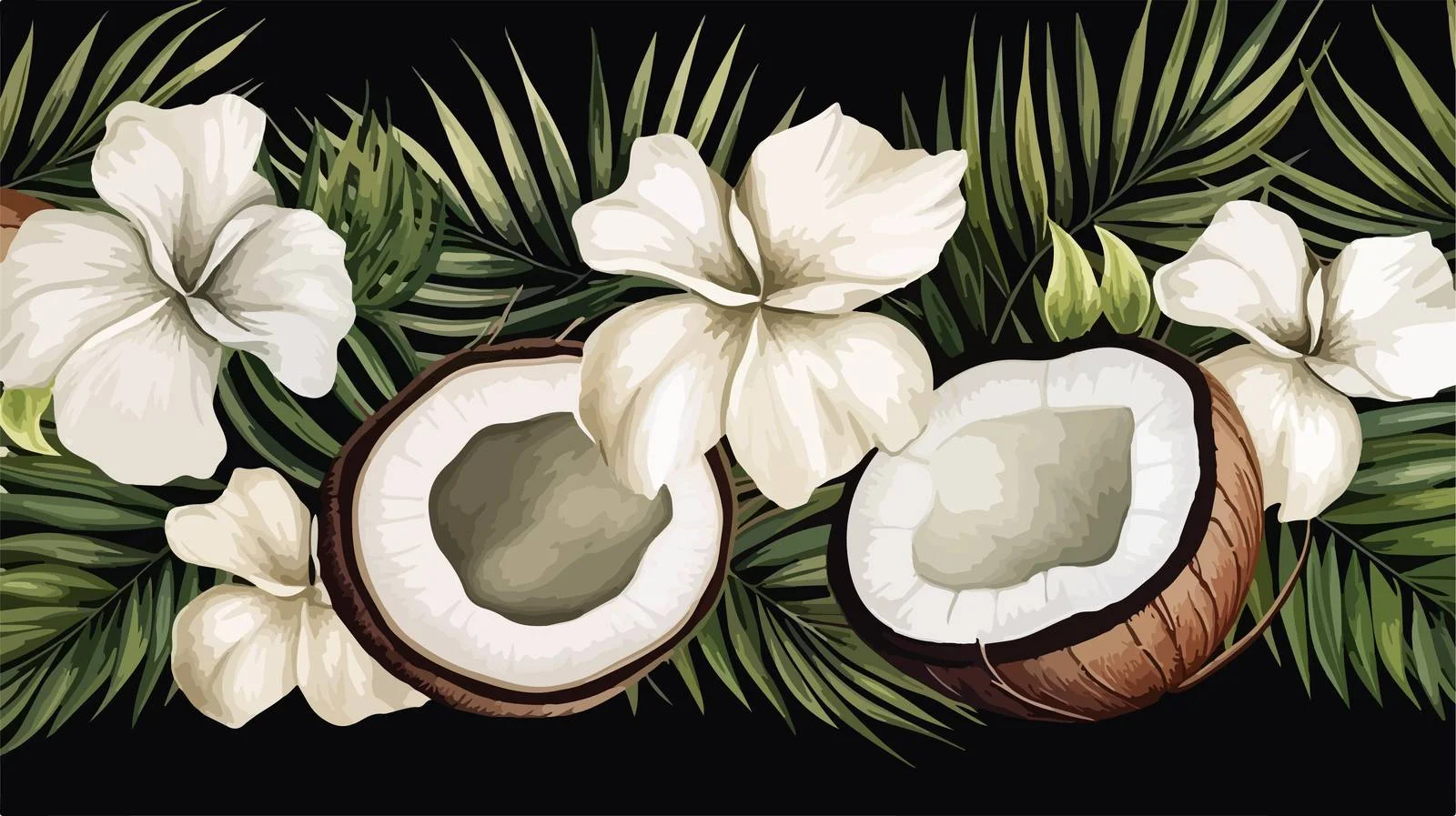 Luxurious Coconut Palm Tree Beach Scene — free download from Dotvec