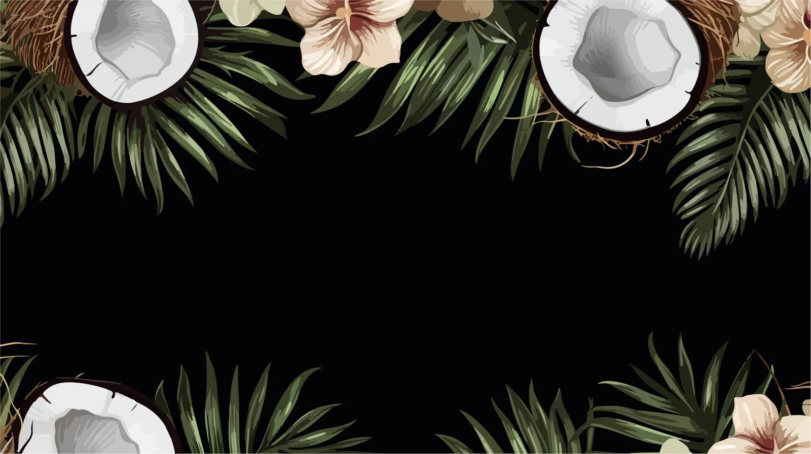Tropical Palm Trees Background with Coconuts — free download from Dotvec
