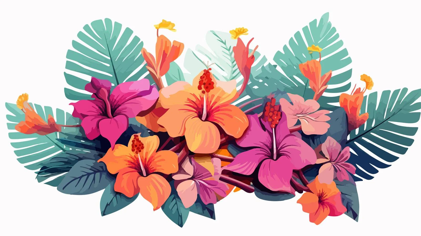 Exquisite Tropical Blooms in Elegant Arrangement — free download from Dotvec