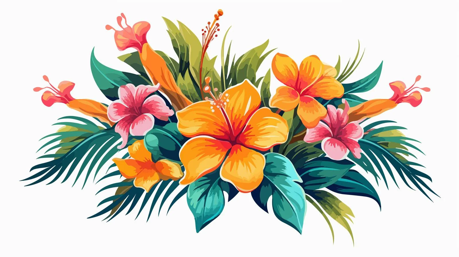Exquisite Tropical Floral Arrangement at Sunset — free download from Dotvec