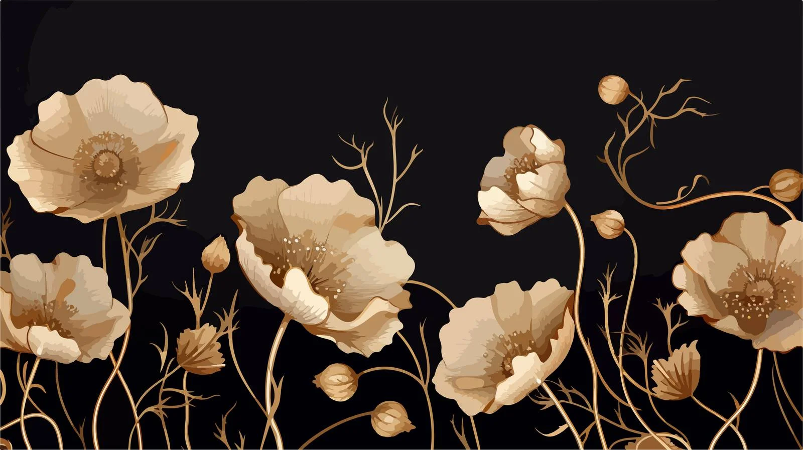 Graceful natural square display of vibrant poppies — free download from Dotvec