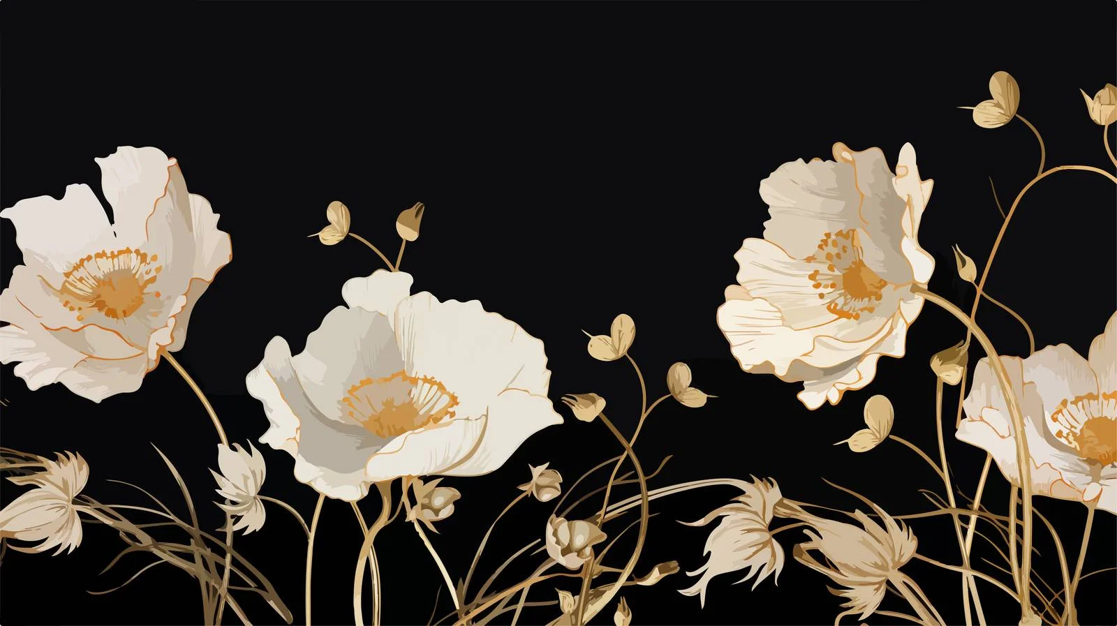 Chic Square Backdrop with Vibrant Poppies — free download from Dotvec