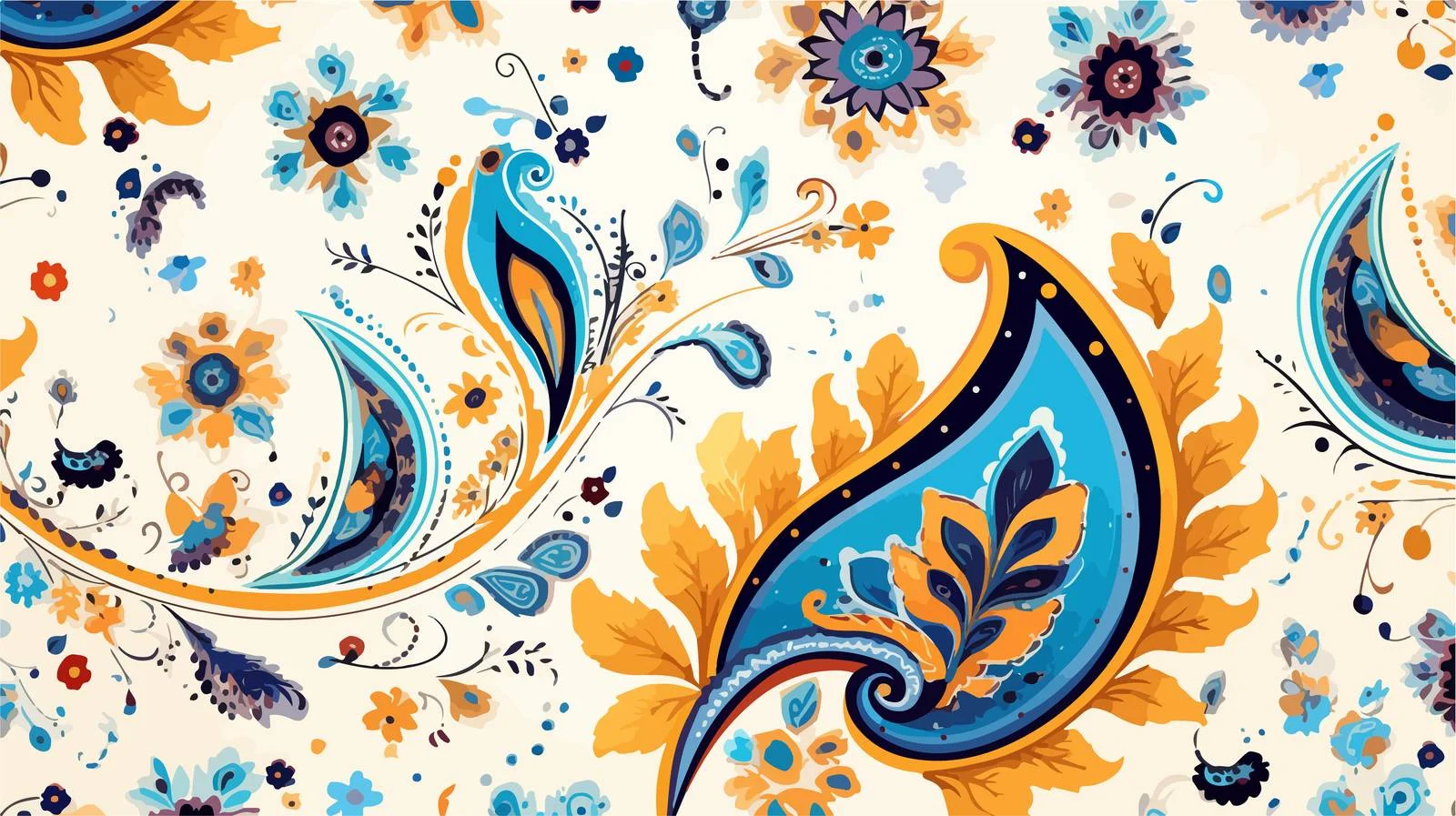 Sophisticated Indian Paisley Design with Vibrant Colors — free download from Dotvec