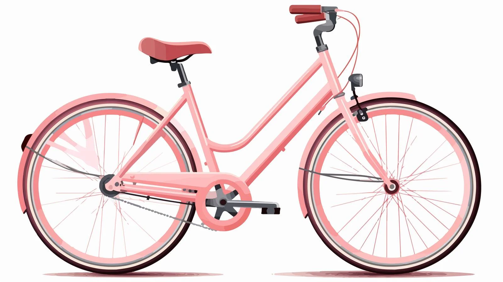 Chic Pink Urban Bicycle with Step-Through — free download from Dotvec