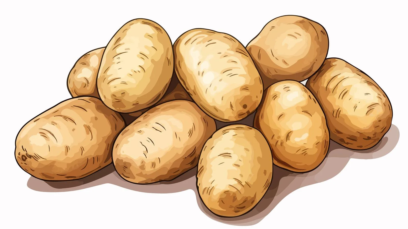 Detailed botanical illustration of potato tubers — free download from Dotvec