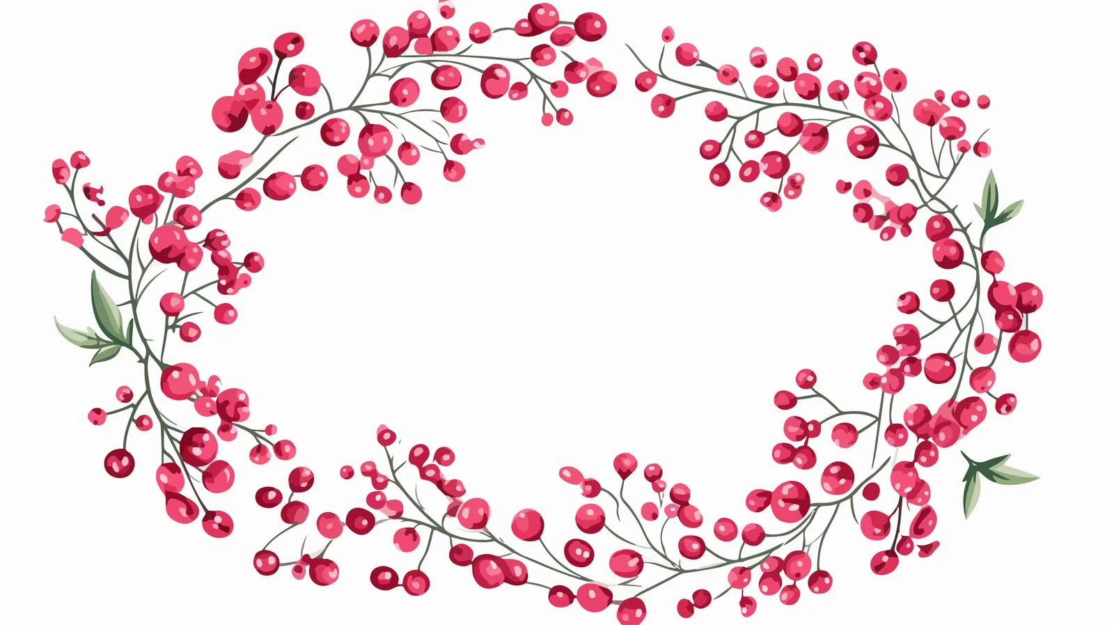 Exquisite circular cranberry wreath design — free download from Dotvec