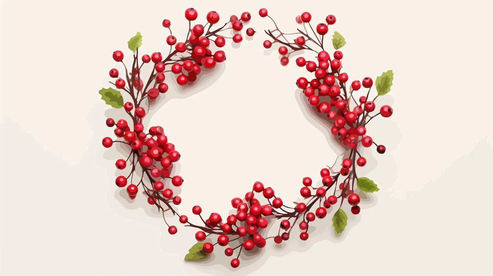 Exquisite Cranberry Circular Wreath Frame — free download from Dotvec