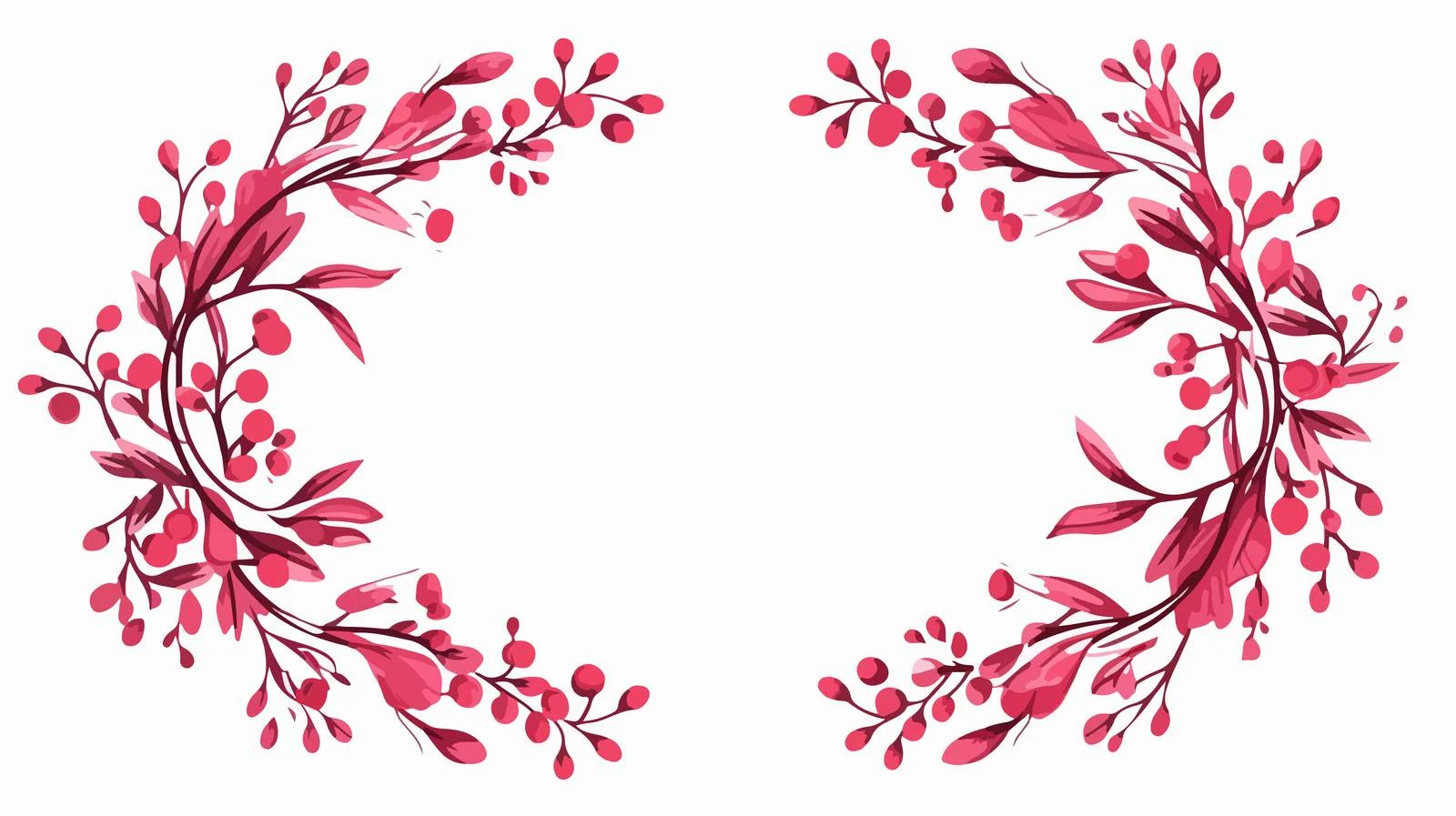 Exquisite Cranberry Circular Wreath Design — free download from Dotvec