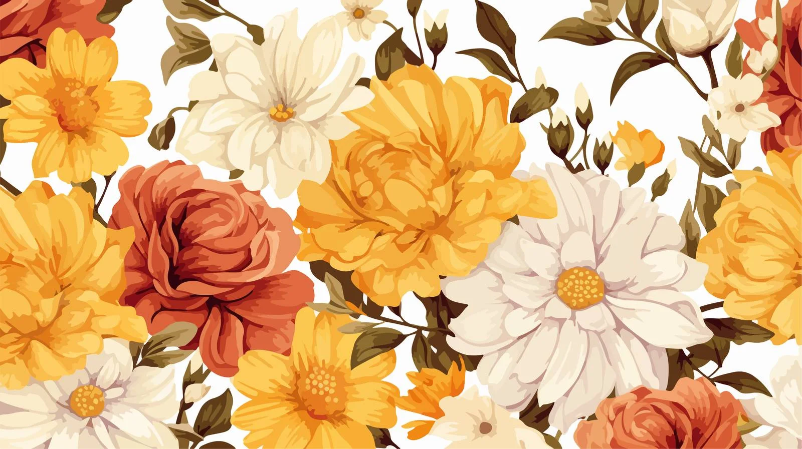 Sophisticated seamless autumn floral design — free download from Dotvec