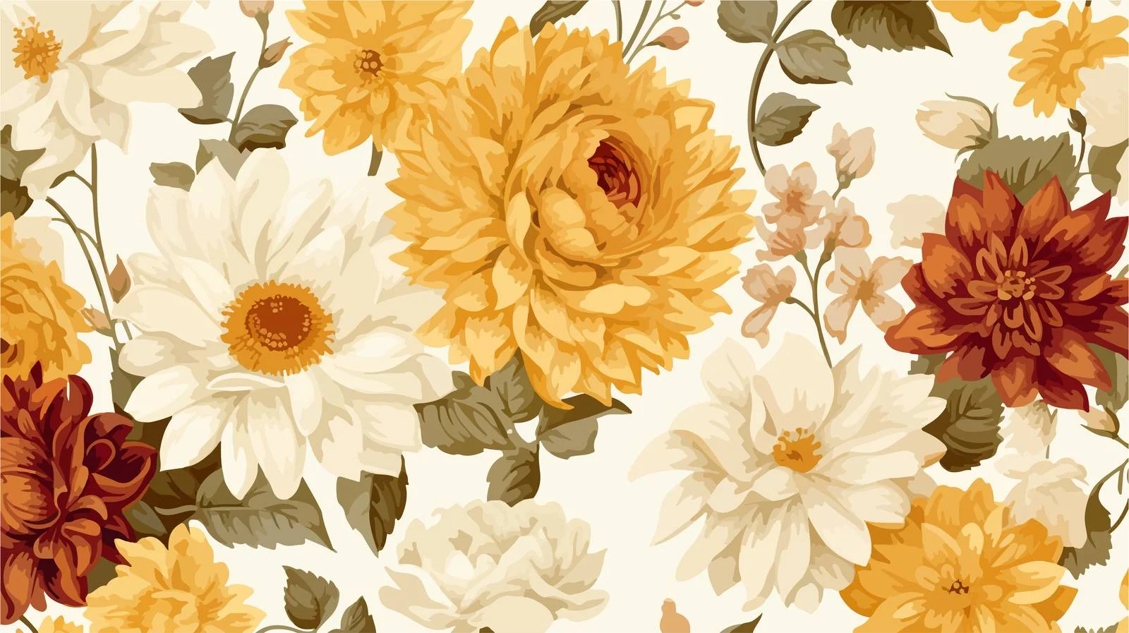 Sophisticated Autumn Floral Seamless Pattern Design — free download from Dotvec
