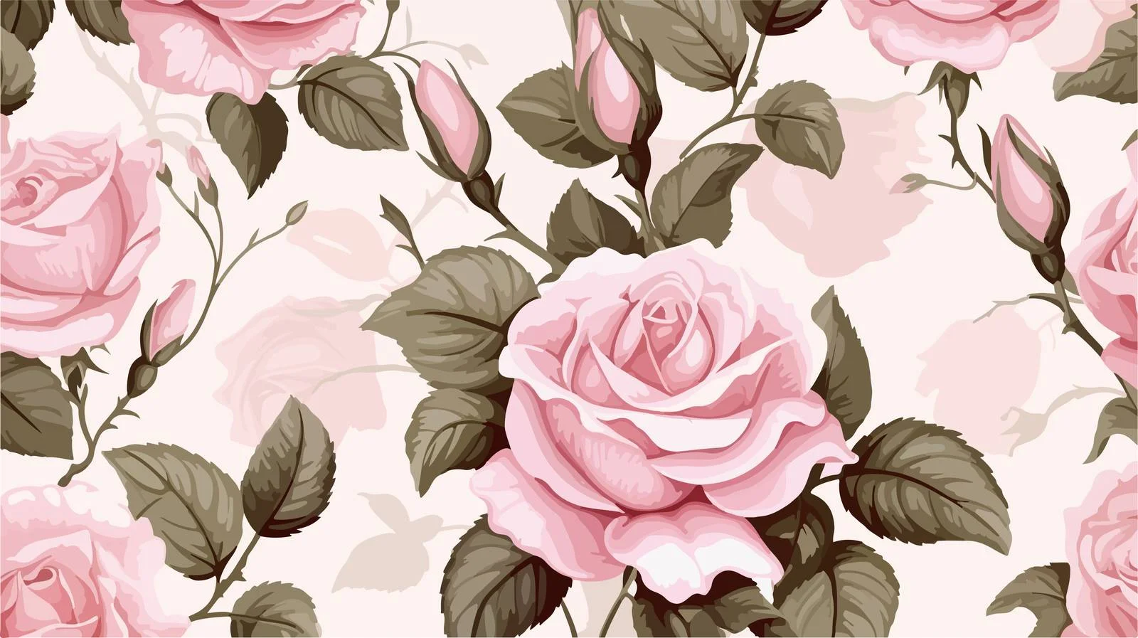 Sophisticated Provence Rose Seamless Pattern — free download from Dotvec