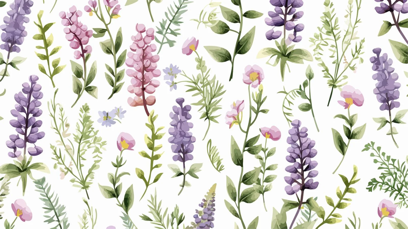 Graceful Floral Tufted Seamless Pattern — free download from Dotvec