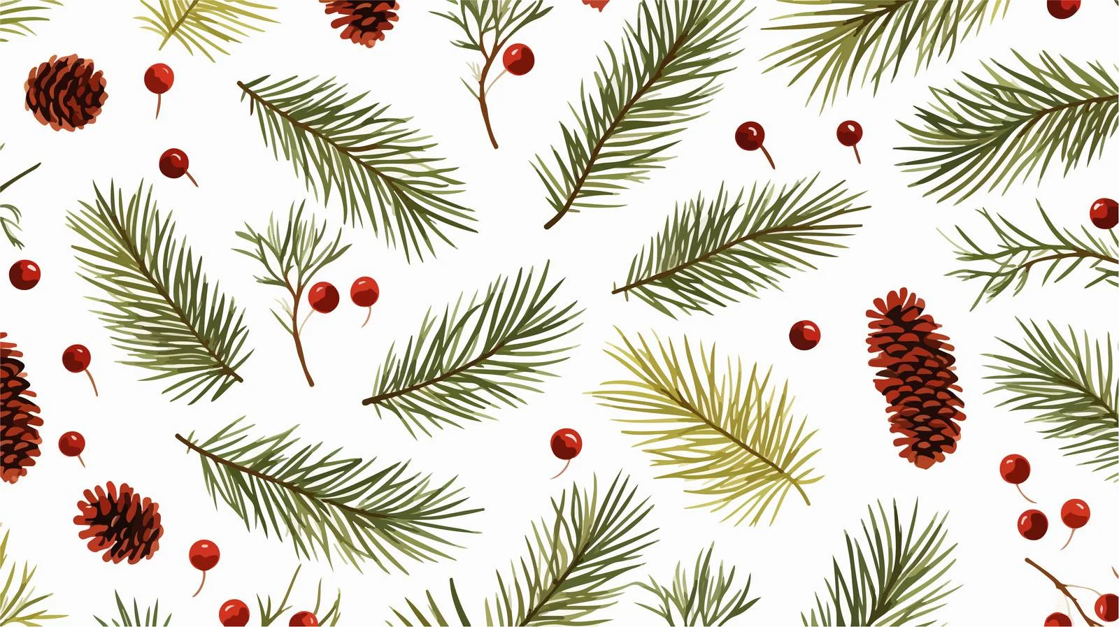 Sophisticated Evergreen Branches Seamless Design – free coniferous image from Dotvec
