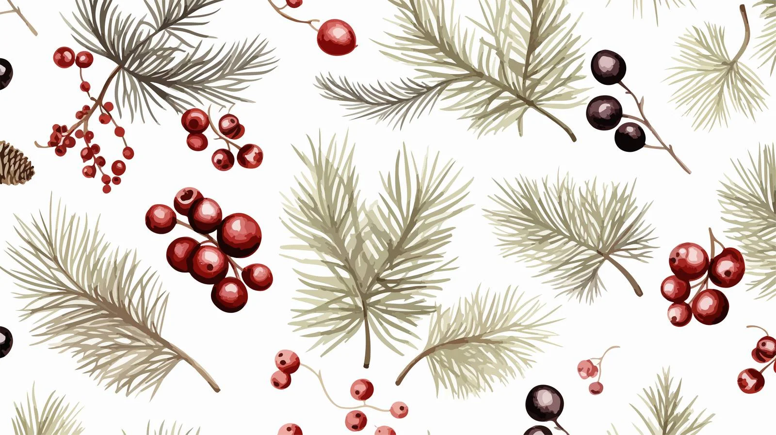 Sophisticated Coniferous Branches Seamless Design — free download from Dotvec