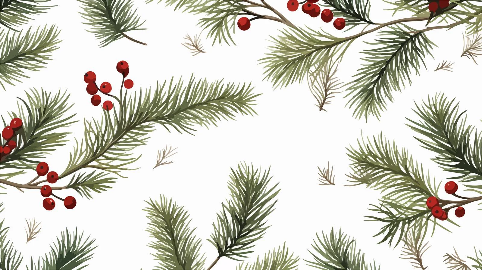 Sophisticated Conifer Branches Seamless Pattern — free download from Dotvec