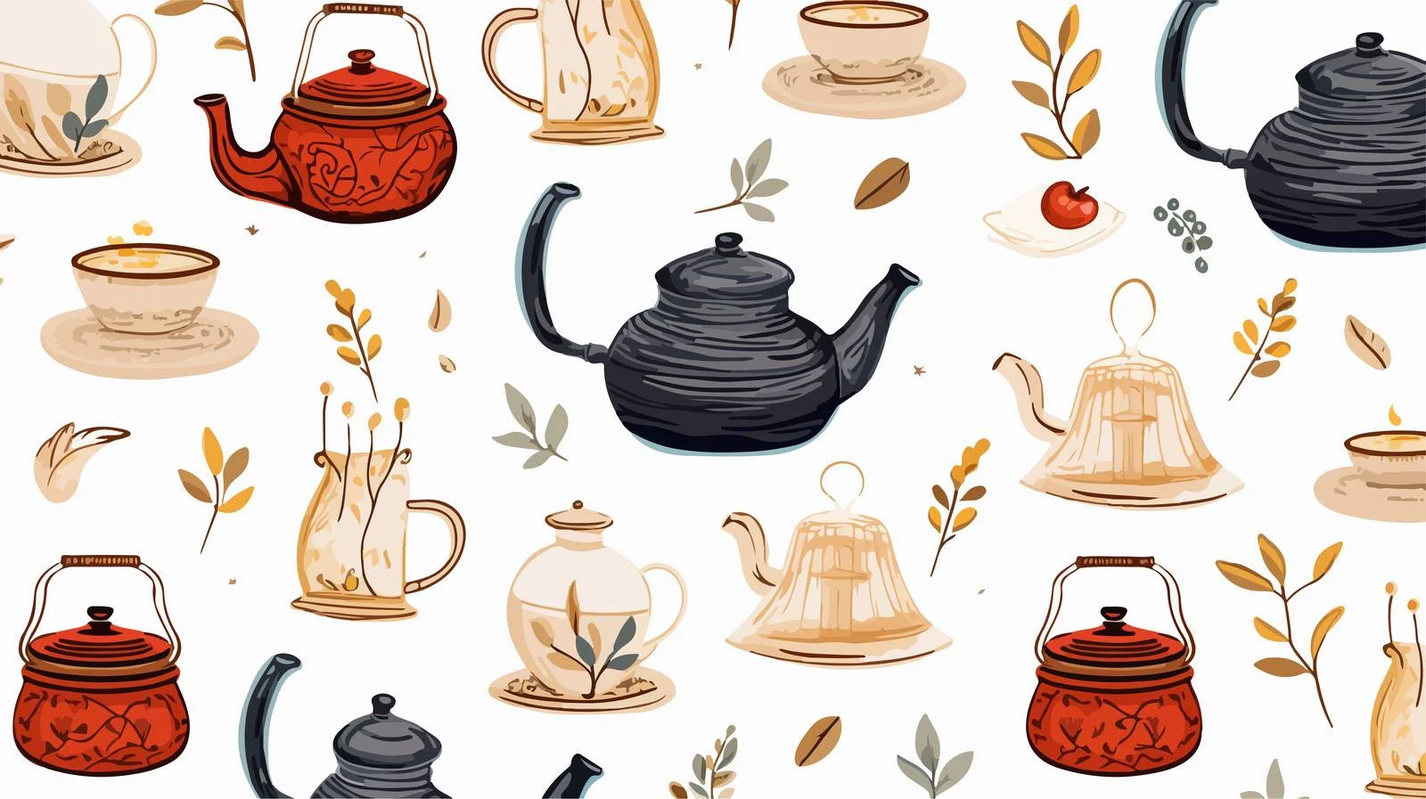 Sophisticated hand-drawn traditional seamless design — free download from Dotvec