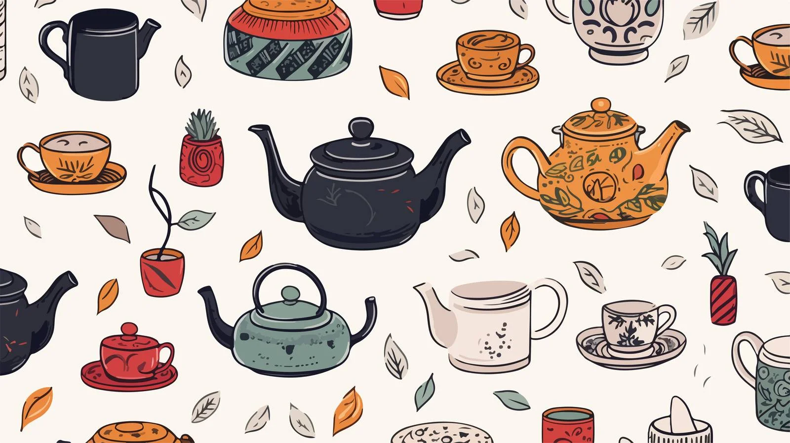 Exquisite seamless design with traditional hand-drawn elements — free download from Dotvec