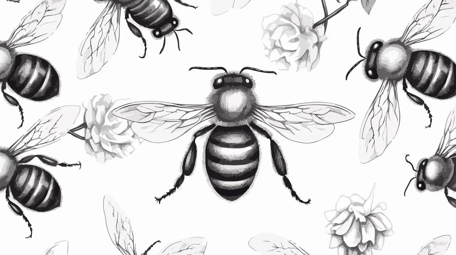 Luxurious Honey Bee Seamless Pattern Design — free download from Dotvec