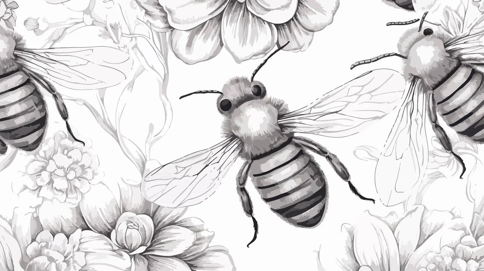 Sophisticated Seamless Bee Pattern Design — free download from Dotvec