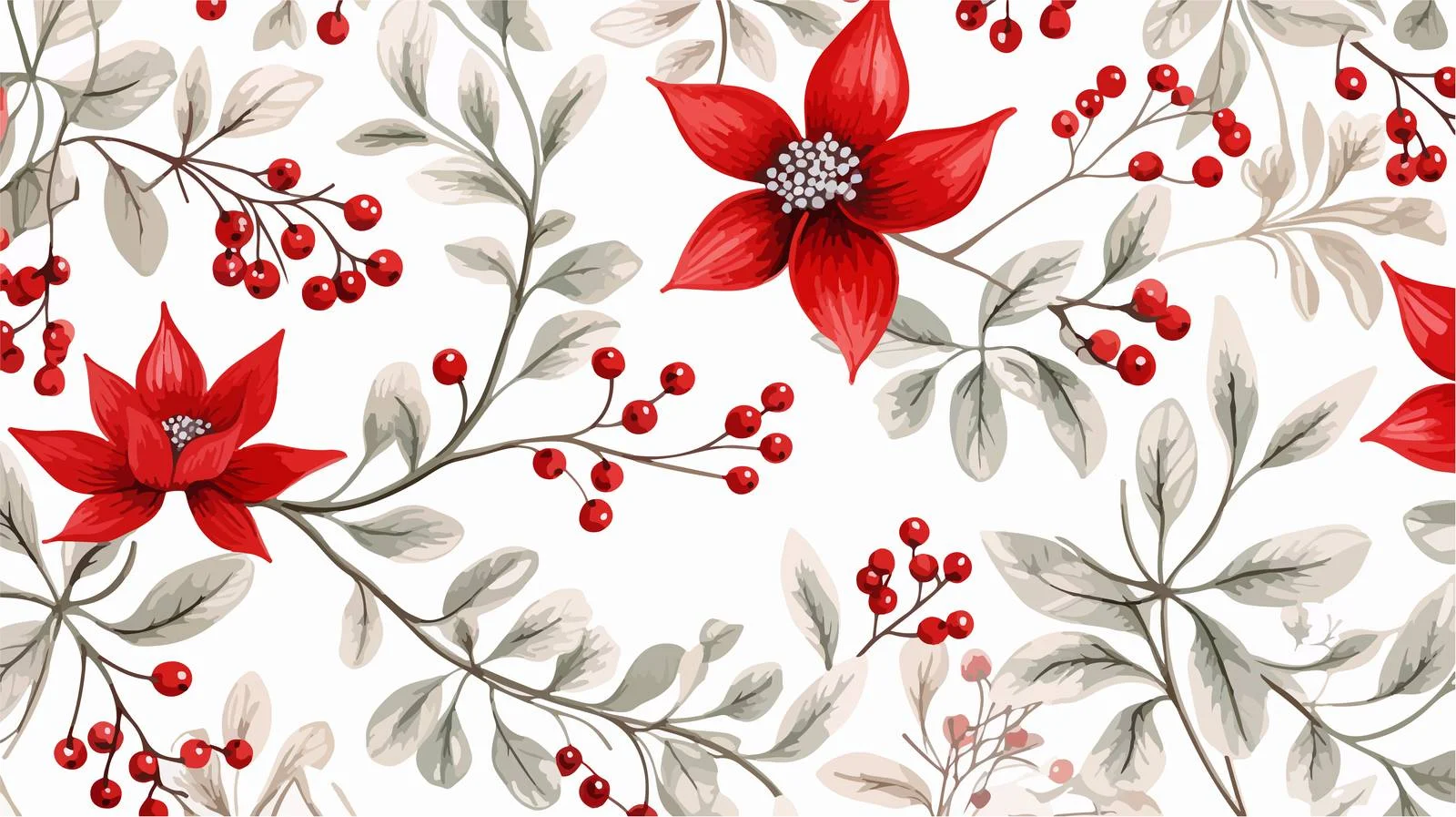 Winter Plant Elements Seamless Pattern Design — free download from Dotvec