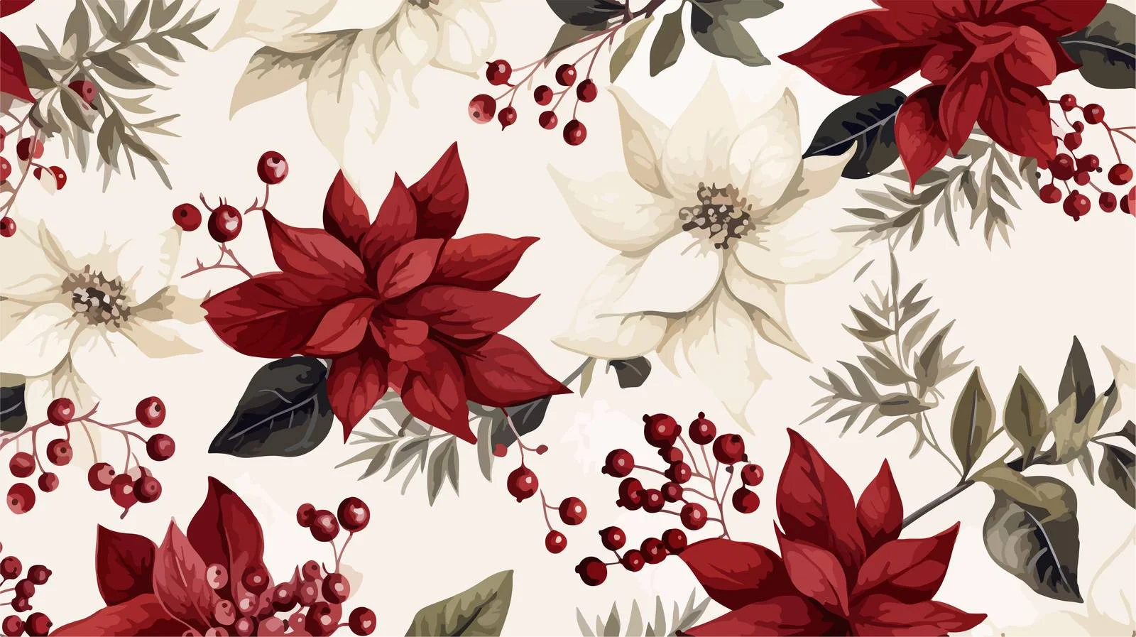 Winter Botanical Seamless Pattern Design — free download from Dotvec