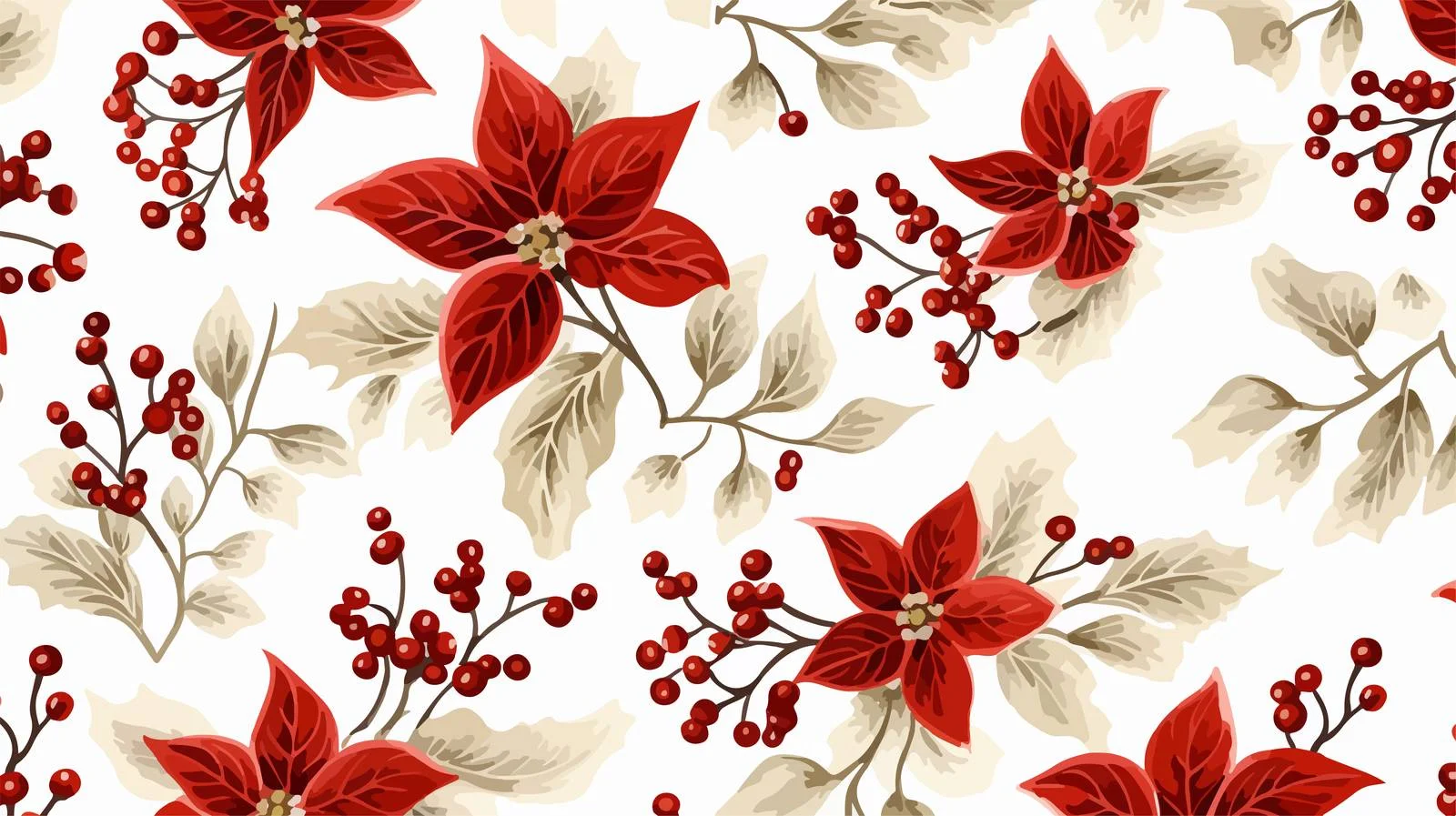 Sophisticated Winter Botanical Seamless Design — free download from Dotvec