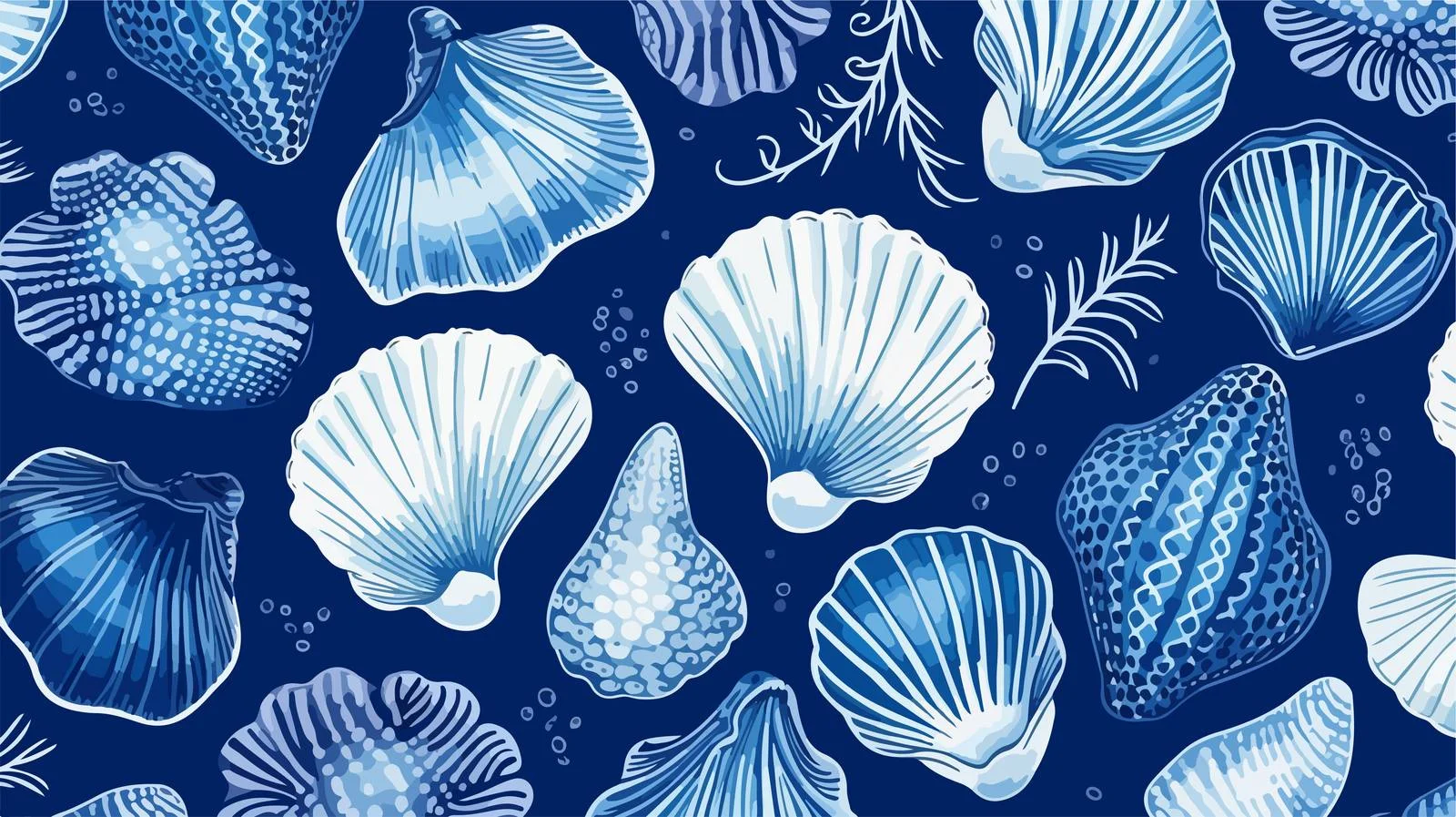 Graceful Seashell Seamless Pattern Design — free download from Dotvec