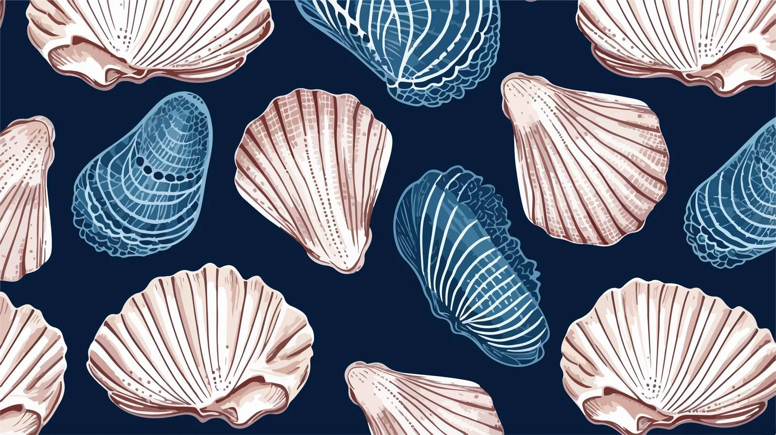 Chic Seashell Seamless Design — free download from Dotvec