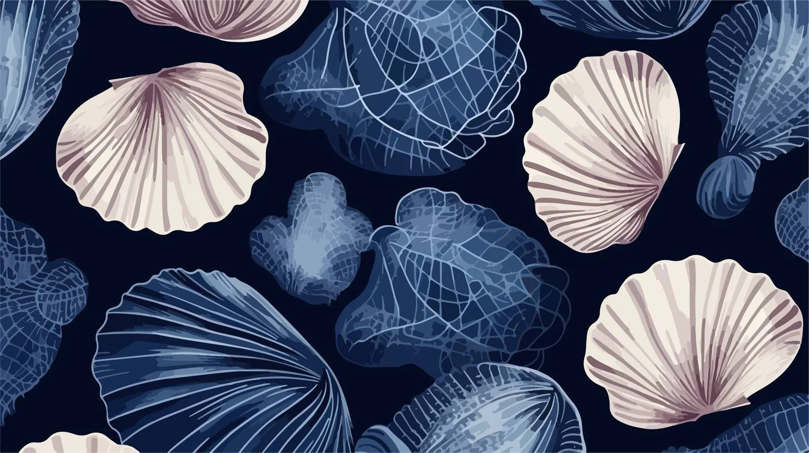 Sophisticated Seashell Seamless Pattern Design — free download from Dotvec