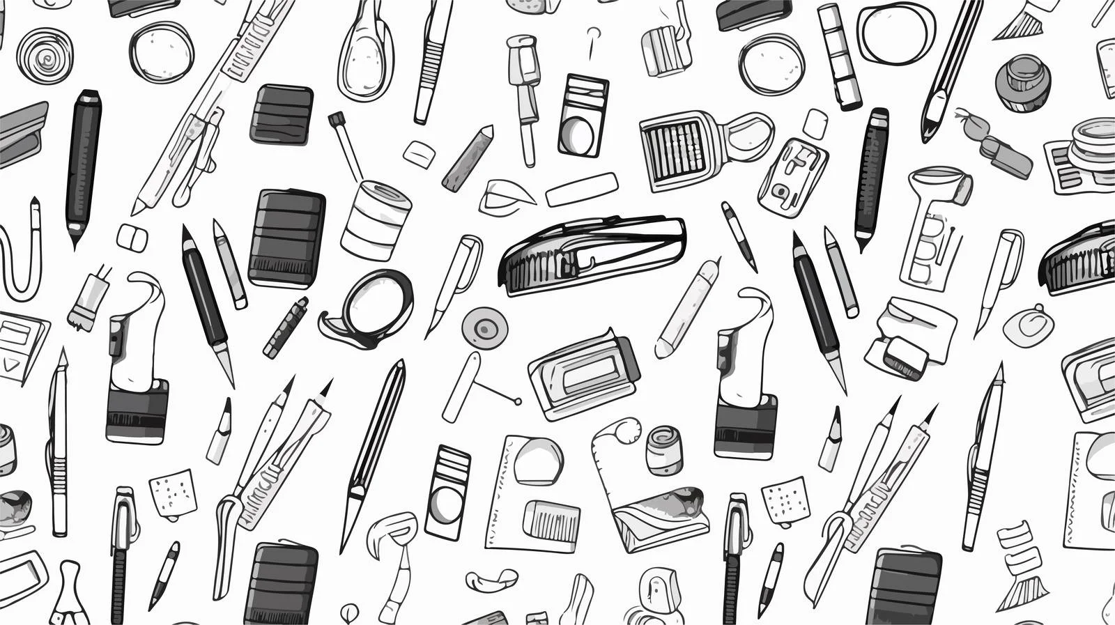 Chic Seamless Stationery Writing Pattern Design — free download from Dotvec