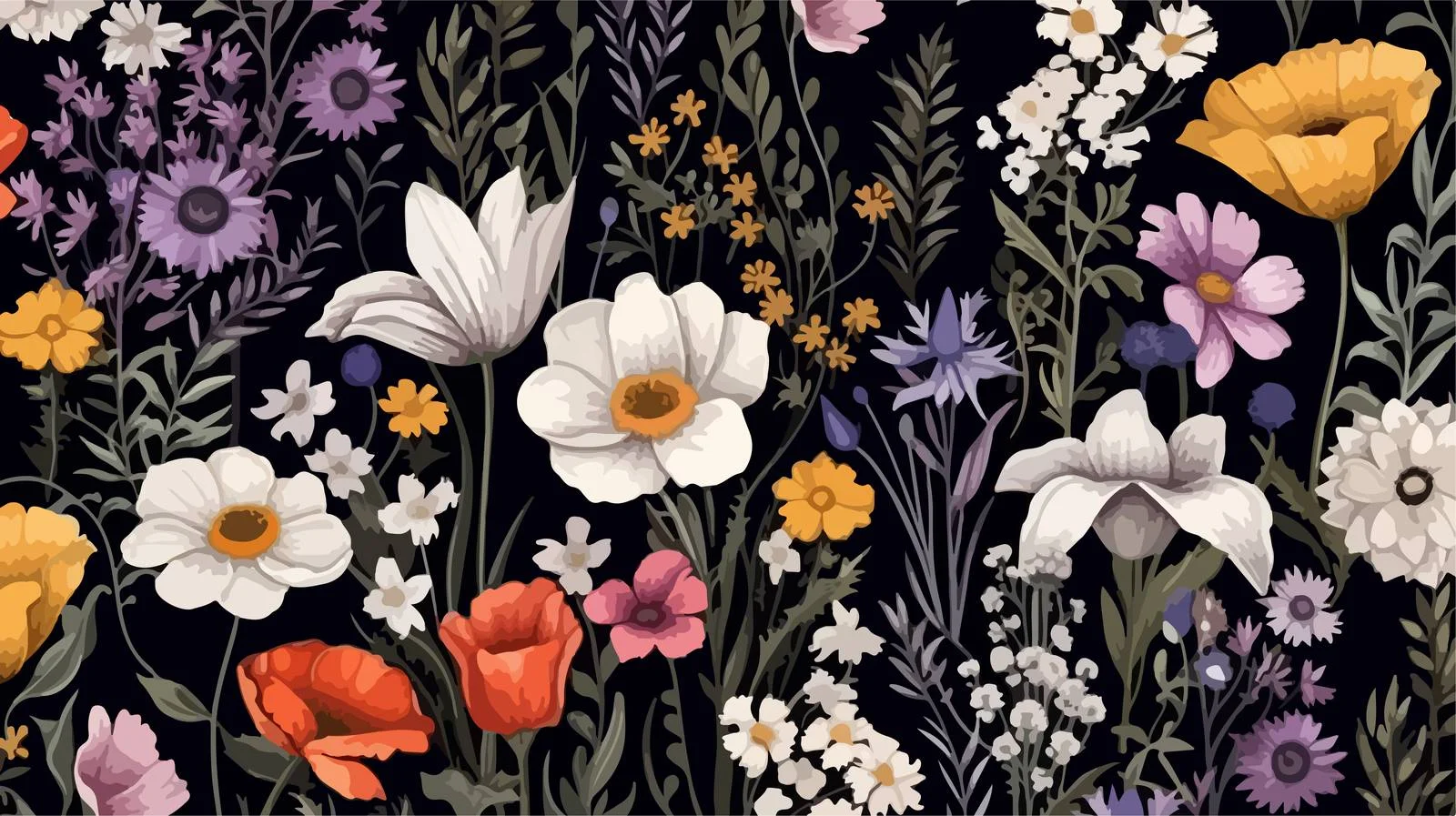 Chic Seamless Wildflower Pattern Design — free download from Dotvec
