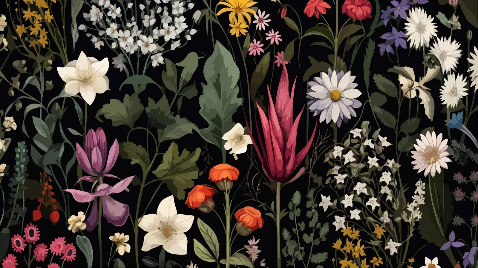 Chic Wildflower Seamless Pattern Design — free download from Dotvec