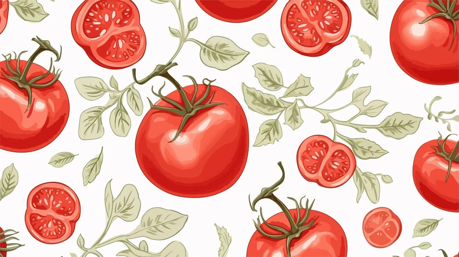 Sophisticated Seamless Red Tomato Pattern — free download from Dotvec