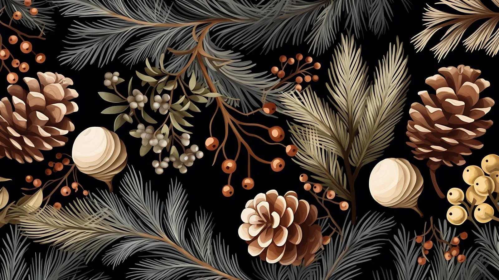 Winter Seasonal Flora Seamless Pattern Design — free download from Dotvec