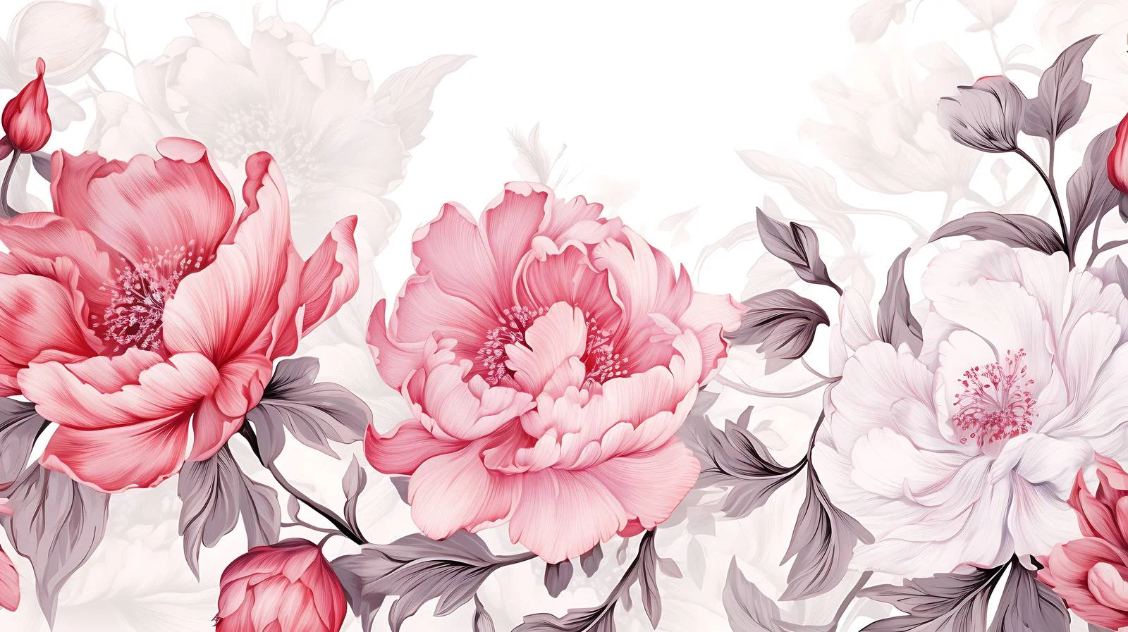 Exquisite Square Floral Backdrop Adorned Peonies — free download from Dotvec