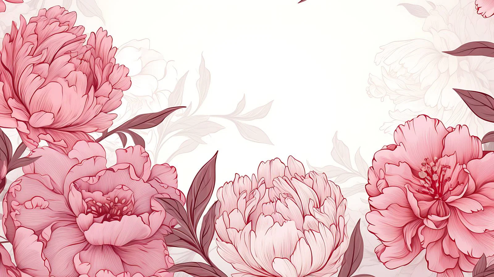 Classy Square Floral Backdrop Peony Arrangement — free download from Dotvec