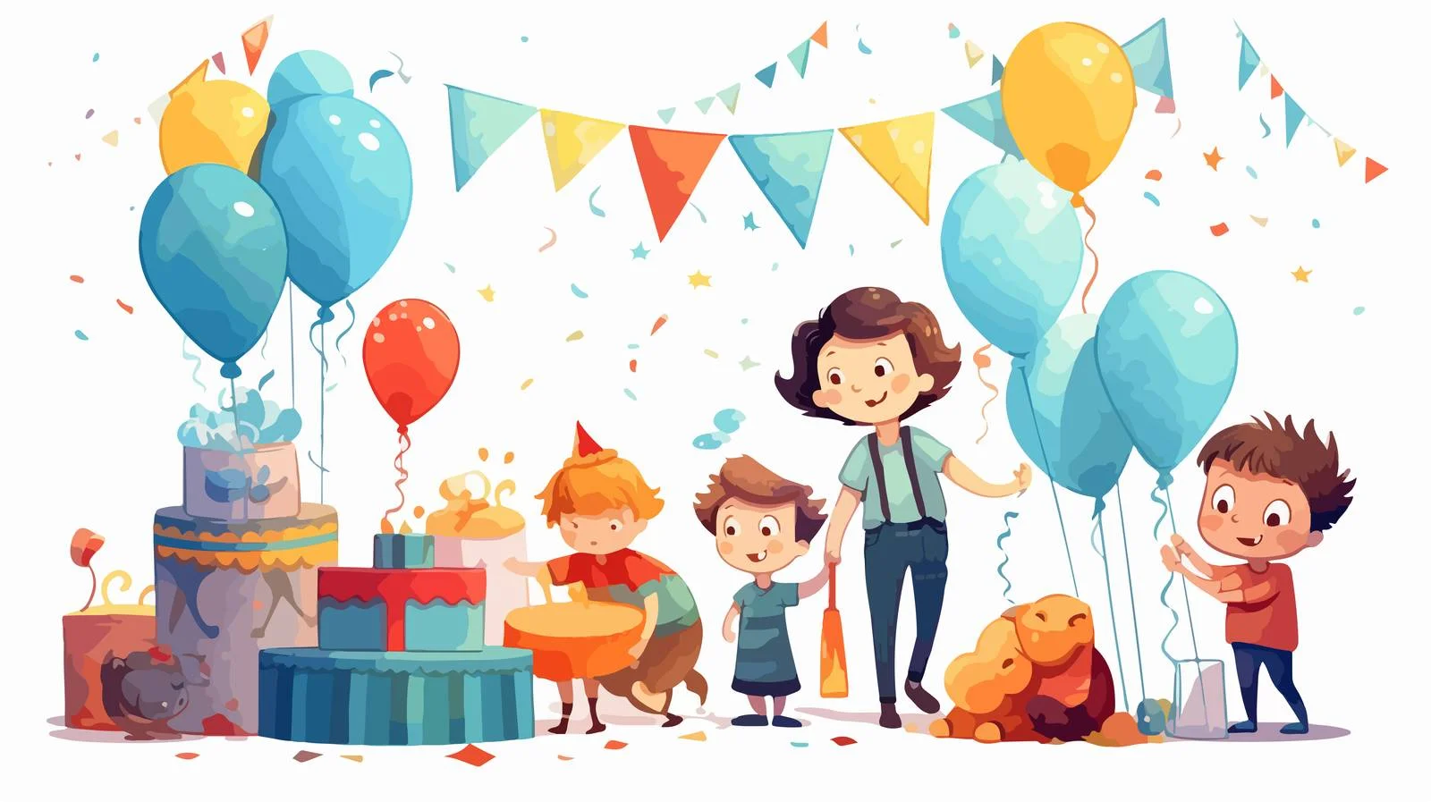 Kids Birthday Party Elements — free download from Dotvec
