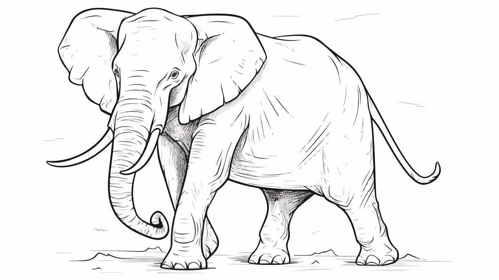 Hand-Drawn Elephant Doodle Cartoon Sketch — free download from Dotvec