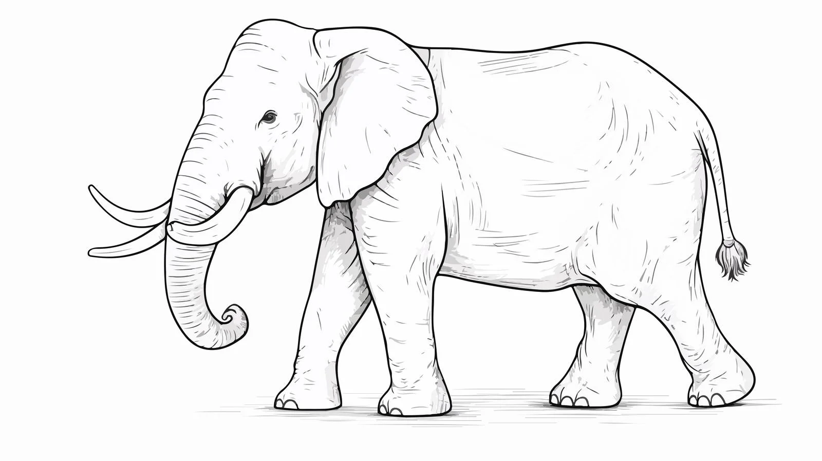 Elephant Doodle Cartoon Sketch — free download from Dotvec