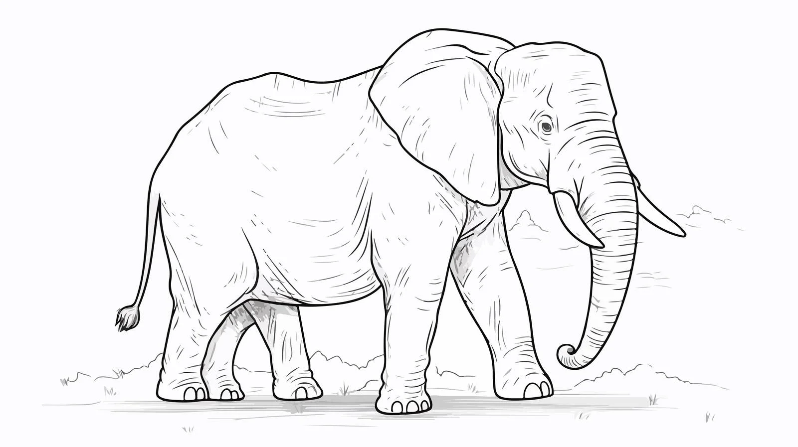 Hand-Drawn Elephant Sketch — free download from Dotvec
