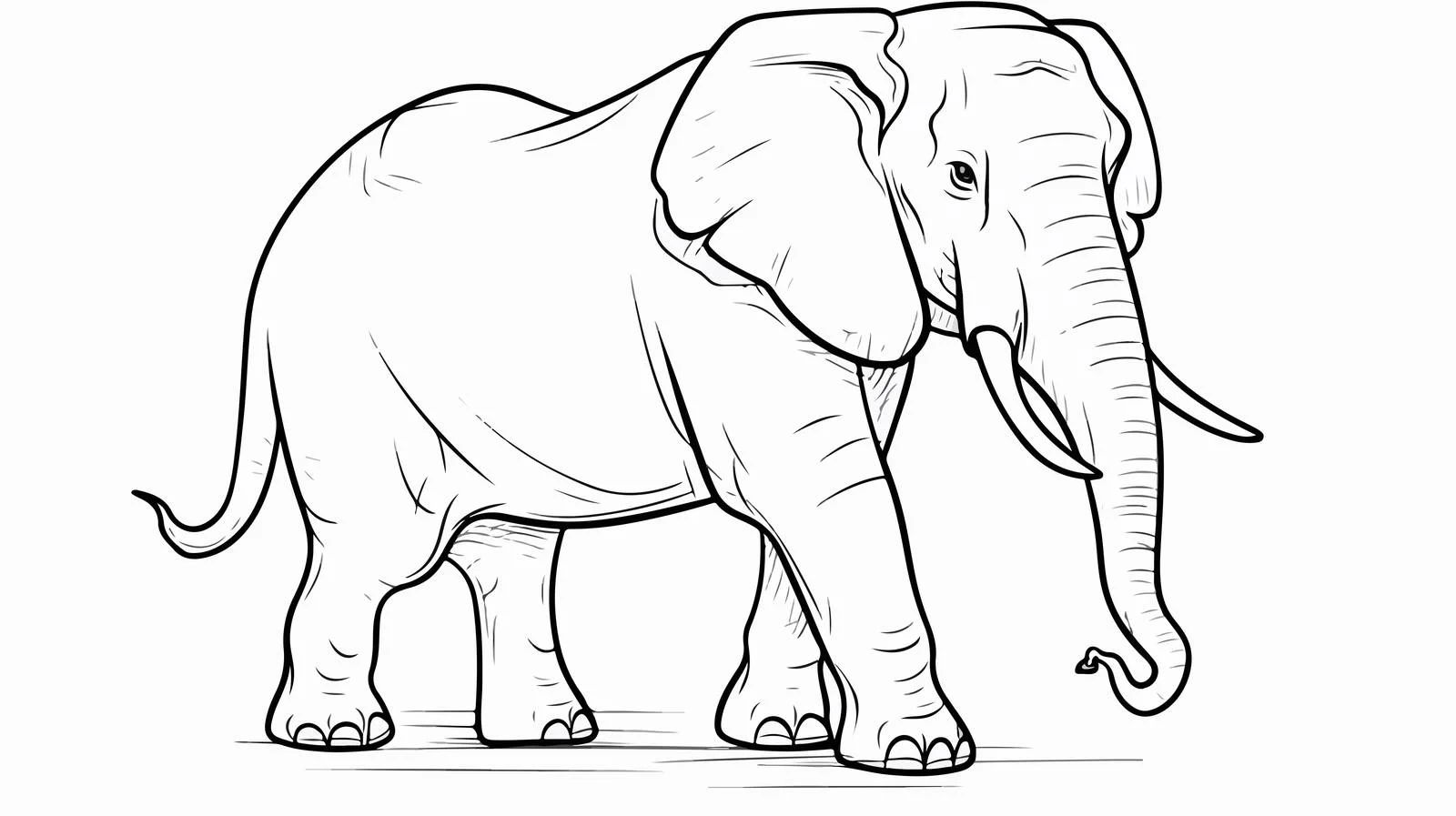 Hand-Drawn Elephant Standing Doodle Sketch — free download from Dotvec