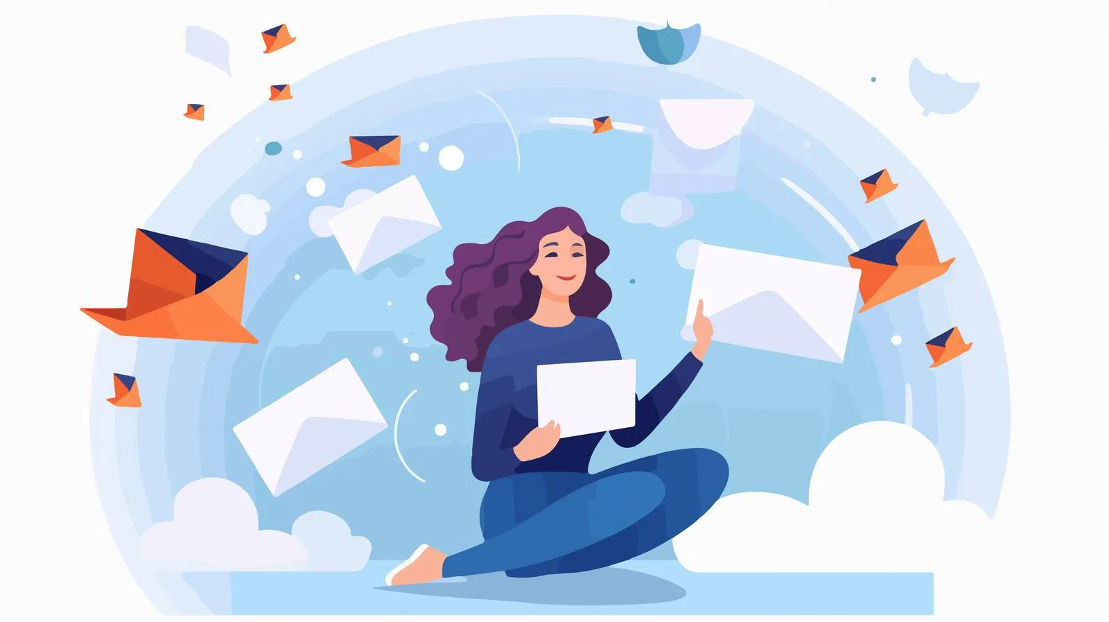 Engaging Email Marketing Newsletter with Smiling Woman — free download from Dotvec