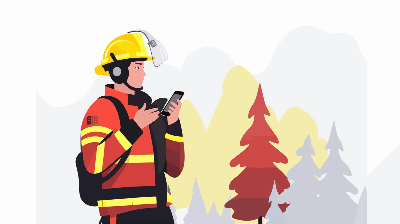 Emergency responder requests assistance for incident — free download from Dotvec